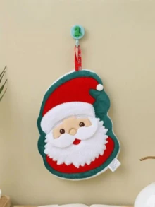 圣诞手巾，可爱卡通厨房加厚挂式浴室速干毛巾手帕，吸水圣诞厨房洗碗清洁布，厨房必备，家居必备用品，圣诞厨具 - 彩色 - 查看 3