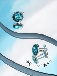 1 par de gemelos de estilo de negocios casual y encantador con diseños florales y geométricos, adecuados para que el novio y los padrinos los usen con trajes y camisas, un gran regalo para el Día del Padre y la temporada de bodas - Multicolor - Ver 11