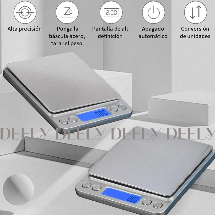 Báscula electrónica de 3000g/0,01g(g,oz,ozt,dwt,ct gn,lb,tl,ml), 3kg/0,1g, báscula de alimentos de acero inoxidable, pantalla LCD, Mini balanza Digital de joyería, balanza de cocina,Alta Precisión De Peso De 0.01g Para Cocinar Y Hornear Alimentos. - Plateado - Ver 1