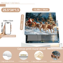 لوحة جدارية فينتاج قطعة واحدة، طباعة على قماش لسانتا كلوز وعربة الأيائل، للاستخدام الداخلي أو الخارجي، موضوع السيد كلوز، ديكور عيد الميلاد | ملصق عيد الميلاد | مؤطر أو غير مؤطر، ديكور الغرفة، ديكور المنزل، ديكور غرفة طالب الجامعة، هدايا لديكور الجدران في الفندق، المنزل، غرفة المعيشة، غرفة النوم، الحمام والمكتب