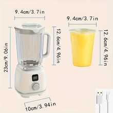 Licuadora recargable por USB multifuncional con pantalla digital - Perfecta para batidos, malteadas y bebidas de fruta fresca - Fácil de limpiar, perfecta para el hogar, la oficina y los viajes - Licuadora portátil, licuadora de batidos
