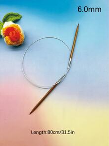 31.5 Inch Bamboo Handle Circular Knitting Needles, Stainless Steel Circular Tube, Multiple Sizes 3.0mm-7.0mm Available, Suitable For DIY Knitting Hats, Shawls, Yarn Crafts
