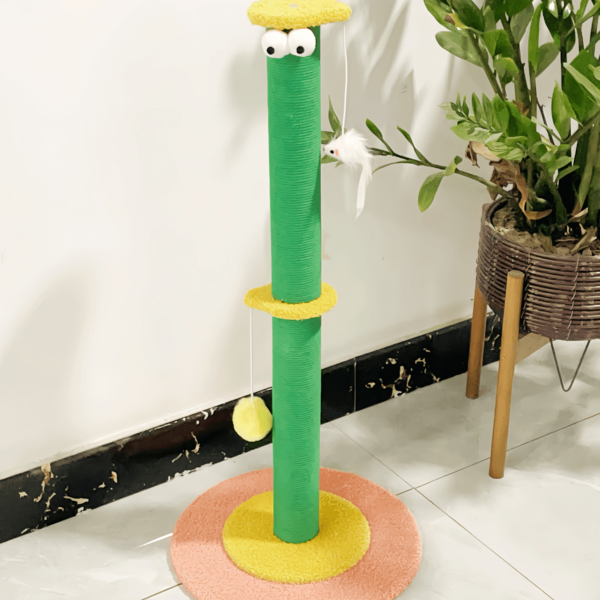 1 Peça Poste de Arranhação de Gato Laranja e Verde, Árvore de Gato, Estrutura de Escalada para Gato, Poste Vertical de Sisal Durável e Sem Desprendimento de Pelos, Adequado para Gatos Pequenos e Médios Aliviar o Tédio, Adequado para Famílias Pequenas, Brinquedos de Gato, Móveis, Decorações Modernas para Gatos, Suprimentos para Animais de Estimação, e Bolas de Brinquedo para Gatos com Cores Aleatórias