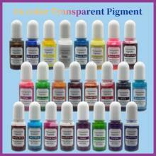 علبة 24 لون / 10 مل صبغة شفافة عالية الشفافية على أساس زيتي ، صبغة شفافة لراتنج الإيبوكسي الأشعة فوق البنفسجية ، غراء AB عالمي