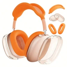 Case For AirPodsMax Headphones, Clear TPU Ear Cups Cover/Silicone Ear Pad Case Cover/Silicone Headband Cover Transparent Accessories Compatible With Apple AirPodsMax USB-C (2024/2020) [3 In 1] - TPU-multicolor Three-piece Set - View 16