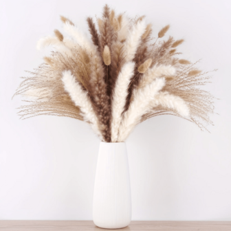 81pcs Artificial Dried Pampas Grass Bouquet, Bohemian Home Decor, Versatile Dried Flowers For Wedding, Baby Shower, Farmhouse Party, Christmas Table, Spring Wedding, Valentine's Day, Eid, May 5th, Father's Day, Mother's Day, Graduation, Tabletop Display, Autumn Season