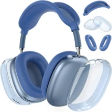 Case For AirPodsMax Headphones, Clear TPU Ear Cups Cover/Silicone Ear Pad Case Cover/Silicone Headband Cover Transparent Accessories Compatible With Apple AirPodsMax USB-C (2024/2020) [3 In 1] - TPU-multicolor Three-piece Set - View 19