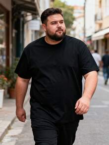 5-Pack Plus Size Cotton Tees - Daily & Casual | Black & White Essentials - 黑色 - 查看 3