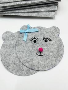 5.12" X 5.12" Square Felt Fabric, Approx. 1mm Thick, Suitable For DIY Crafts, Decorations, Party Props - Grey - View 7