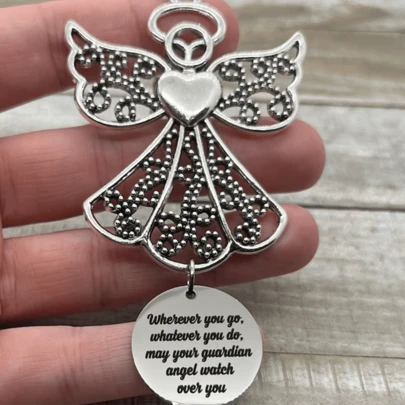 Skirt Big Angel Stainless Steel Letter Plate Pendant Wherever You Go Whatever You Do May Your Guardian Angel Watch Over You