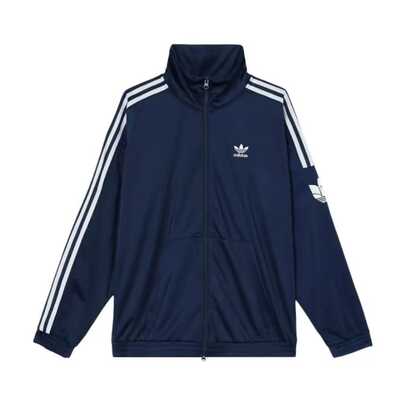 Adidas Chaqueta cortavientos unisex de manga larga, cuello alto, suave y cómoda, con rayas versátiles de Adidas Originals
