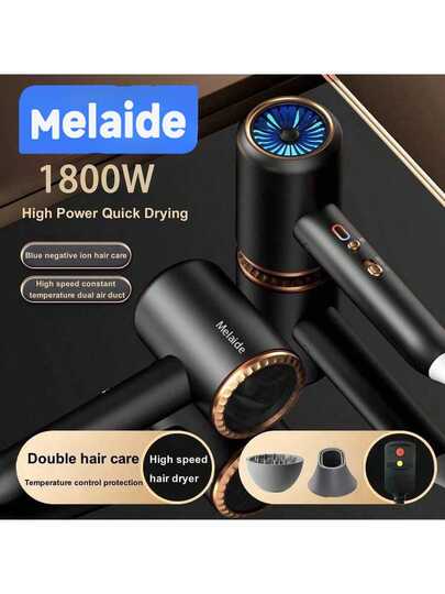  Melaide 圣诞吹风机，双电压旅行吹风机，带扩散器，1800W 专业高速负离子吹风机，快速干发，低噪音，轻巧便携，温和护发，带 GFCI 开关，圣诞礼物，万圣节礼物