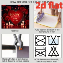 1pc 2D Plane Valentine's Day Background Banner - Featuring Romantic Red Heart-Shaped Decorations, Red Roses And Candle Patterns, Made Of Polyester Background Fabric. Multiple Size Options Available. Perfect For Valentine's Day Party Decorations, Wedding Anniversaries, Romantic Date Setups, Indoor And Outdoor Decorations, And Photography Memorials. - Multicolor - View 6