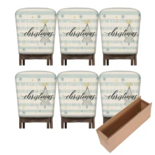 2/4/6pcs Christmas Element Printed Linen Chair Covers, Home Decor, Suitable For Christmas Gifts, Christmas Decoration, Daily Home, Living Room, Dining Room, Garden, Hotel, Washable Polyester Material Chair Seat Cushion Covers - Multicolor - View 15
