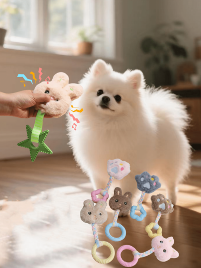 1 peça de brinquedo de mastigar para cachorro de desenho animado, brinquedo de mastigar durável para ranger os dentes e aliviar o tédio, brinquedo para animais de estimação pequenos, apenas para uso de animais de estimação