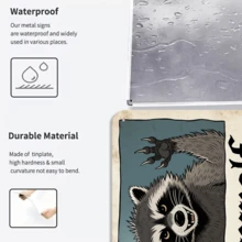 5 Panel Set Of Metal Wall Art - 8x12 Inch Vintage Tin Signs For Living Room, Bar, Cafe & Man Cave, Rustic Ready To Hang Decor With Pre-Drilled Holes