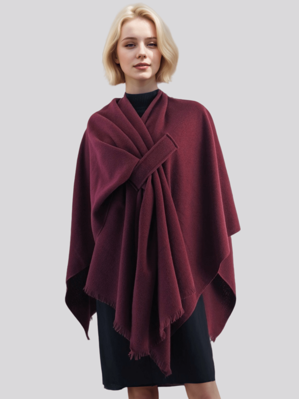 1 Stück minimalistische einfarbige Faux-Kaschmir Quasten Design warmer Schal für Frauen, lässige & weiche Außenkleidung Accessoires Herbst Winter, geeignet für tägliche Outfits, Pendeln, Büro, Festival Geschenke