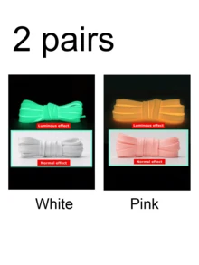 闪亮夜光扁平鞋带 - 完美适用于低帮帆布鞋、运动鞋和休闲鞋 - 女士运动鞋带，情侣款配套配饰 - 彩色 - 查看 18