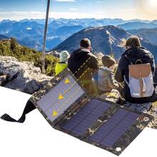 1 Portable Foldable Solar Panel, Essential For Road Travel, USB Interface Solar Panel For Outdoor Travel And Camping, Suitable For Mobile Phone Battery And Tablet Charger Charging Case, Fan, Flashlight Foldable Solar Charger - Multicolor - View 7