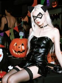 مجموعة 1 قطعة/2 قطعة (1 قناع قطة و 1 شريطة رأس أذن قطة)، قناع هالوين قناع تنكري قطة محارب هالوين اكسسوارات تنكرية، زي قطة، زي هالوين للنساء، ضروري للحفلات، خيار جيد للهدايا، 1 قطعة/2 قطعة (1 قناع عين قطة مجوف/1 شريطة أذن قطة مجوفة) قناع أذن قطة دانتيل مجوف قديم، دعائم حفلة مصممة خصيصًا، ارتداء جو الحفلة وصور تذكارية، خيار ممتاز للحفلات والهدايا