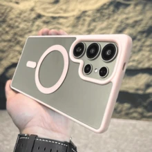 Compatible With Samsung Galaxy S25/S24/S23/S22 Plus Clear Hard Acrylic Magnetic Phone Case, Compatible With IPhone 16 15 14 13 12 11 Pro Max, Luxury - 藍色 - 查看 5