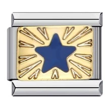 1PC Blue Theme Stainless Steel Modular Bracelet Component,Featuring Elements Of Stars, Moon, Love, And Devil's Eye, DIY Jewelry For Bracelets/Necklaces, Freely Matchable, Perfect Holiday Gifts