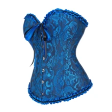 Corset Corset Floral Waist Shaping Belt - Màu xanh lam - Xem 3