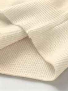 Áo len dệt kim cổ chữ V màu trơn đa năng cho nam, mùa thu, mùa đông - Màu be - Xem 5