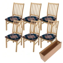 2/4/6 szt. rozciągliwych pokrowców na poduszki siedziska w stylu boho, pokrowce na krzesła, odpowiednie do wystroju domu, salonu, jadalni, ogrodu, hotelu, na imprezę, zmywalny materiał poliestrowy, pokrowce na poduszki siedziska krzesła do jadalni, ochraniacze na krzesła - Wielokolorowe - Zobacz 25