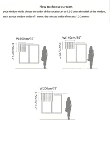 1 件圣诞红铃铛和驯鹿蕾丝刺绣半透明窗帘，美式咖啡色窗帘，半遮光 - 彩色 - 查看 4