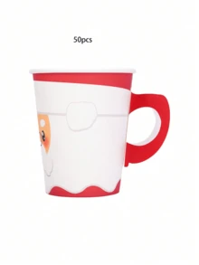 10pcs/40pcs/80pcs White Christmas Hot Cold Paper Cups With Handles Christmas Party Holiday Cup Tea Cups Xmas Drinking Cups Coffee Mugs With Elf Snowman Santa Gingerbread Man Design For Daily Use Winter Holiday Happy Merry Christmas Party Drinkware