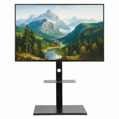UNHO TV Stand Base TV Stand For 32-65 Inch Flat Screen Televisions Up To 40 Kg, Tilt & Height Adjustable, Tall TV Floor Stand, Max. VESA 600 X 400 Mm