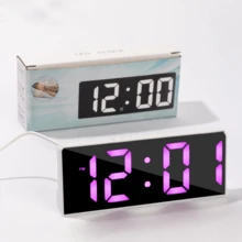LED Digital Display Alarm Clock - Large Adjustable Screen With Ambient Light Sensor - Built-In Thermometer & Hygrometer - Perfect Gift For Bedroom, Office & Tech Lovers - Multifunctional Alarm Clock, Clock, Alarm Clock - US A Type Plug(110-127V) - View 8