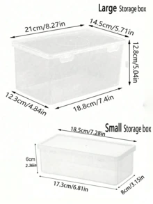 4/3/2/1 pezzi Scatola di stoccaggio in plastica trasparente di grande capacità con coperchio a ribalta - Organizer da scrivania durevole e impilabile per custodie per telefoni, elettronica, cancelleria e piccoli oggetti - Stile moderno, facile da usare, organizer per cancelleria | Design trasparente elegante | Design impilabile, organizer per lo stoccaggio