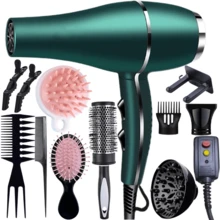 12PC Professional Hair Dryer Fast Drying Salon Blow Dryer With Diffuser, Comb, Nozzle, Concentrator, For Curly And Straight Hair, 2 Speed & 2 Heat Setting, Cool Button - View 2