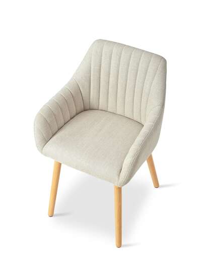 Goeurvant Moderne Upholstered Stoel Ergonomic Backrest, Armrests Wooden Legs Dining Room, Living Kitchen Set Of view 2