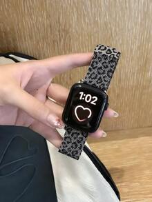 1条女士黑色豹纹运动表带，兼容 49mm 46mm 45mm 44mm 42mm 41mm 40mm 38mm，时尚哑光表带，兼容 Series 11 SE3 10 9 8 7 6 5 4 3 2 1 Ultra3/2/1，可更换透气运动表带配件，适合健身、跑步、瑜伽等运动，是送给女性/女孩的完美礼物。 - 豹紋 - 查看 3