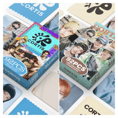 92张 CORTI 小卡套装（60张卡片 + 32张贴纸）/ 55张卡片收藏，Kpop 明星周边，高级小卡粉丝商品