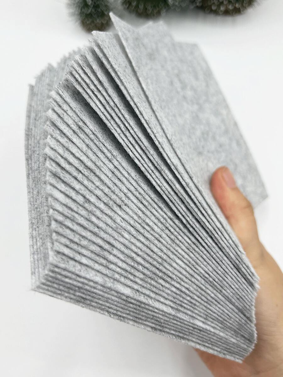 5.12" X 5.12" Square Felt Fabric, Approx. 1mm Thick, Suitable For DIY Crafts, Decorations, Party Props - Grey - View 1