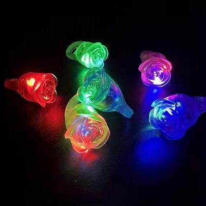 20 piezas Pulseras LED luminosas - Luces de fiesta multicolor intermitentes con pilas de botón, pétalos de goma suave, adecuadas para bodas, cumpleaños, Halloween, Navidad, graduaciones y eventos festivos, suministros de fiesta luminosos, accesorios de celebración, efectos de iluminación vívidos, luces alimentadas por batería