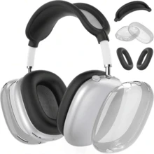 Case For AirPodsMax Headphones, Clear TPU Ear Cups Cover/Silicone Ear Pad Case Cover/Silicone Headband Cover Transparent Accessories Compatible With Apple AirPodsMax USB-C (2024/2020) [3 In 1] - TPU-multicolor Three-piece Set - View 29