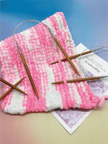 31.5 Inch Bamboo Handle Circular Knitting Needles, Stainless Steel Circular Tube, Multiple Sizes 3.0mm-7.0mm Available, Suitable For DIY Knitting Hats, Shawls, Yarn Crafts