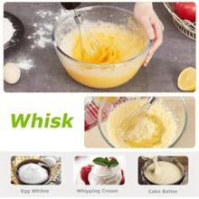 SOKANY 四合一手持搅拌机，最大功率1000瓦，5档速度调节，不锈钢刀片，包含700毫升搅拌杯、500毫升切碎器、打蛋器和奶泡器。 - 日規A型插(100V) - 查看 9