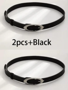 1pc Small Niche Belt For Women, Paired With Jeans And Belt Decoration, High-End Black For Men