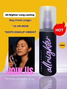 Urban Decay Spray utrwalający makijaż Urban Decay All Nighter Long Lasting Makeup Setting Spray 118 ml/4,0 uncji | Wodoodporny i odporny na rozmazywanie | Naturalne wykończenie i nawilżająca formuła | Utrzymuje świeżość makijażu przez cały dzień | Zapobiega przetłuszczaniu się i błyszczeniu | Trwałość do 16 godzin | Lekki i oddychający | Pozostaje świeży na dłużej | Idealny do każdego rodzaju skóry