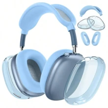 Case For AirPodsMax Headphones, Clear TPU Ear Cups Cover/Silicone Ear Pad Case Cover/Silicone Headband Cover Transparent Accessories Compatible With Apple AirPodsMax USB-C (2024/2020) [3 In 1] - TPU-multicolor Three-piece Set - View 21