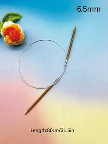 31.5 Inch Bamboo Handle Circular Knitting Needles, Stainless Steel Circular Tube, Multiple Sizes 3.0mm-7.0mm Available, Suitable For DIY Knitting Hats, Shawls, Yarn Crafts