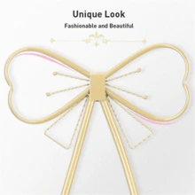 UNHO Fashion Vanity Stool 1PC Metal Frame Bowknot Backrest Pink Dressing Makeup Chair Seat - Pink - View 5