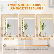 Dressing Table With Mirror And Stool - 87*36*136 Cm - LED And 3 Adjustable Lighting Modes - With 4 Drawers And Multiple Shelves - White - trắng - Xem 7