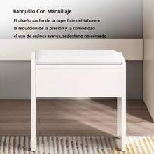 Tocador Con Espejo Y Lámpara 4 Cajones (con Taburete) - Tipo de Enchufe A USA (110-127V) - Ver 6